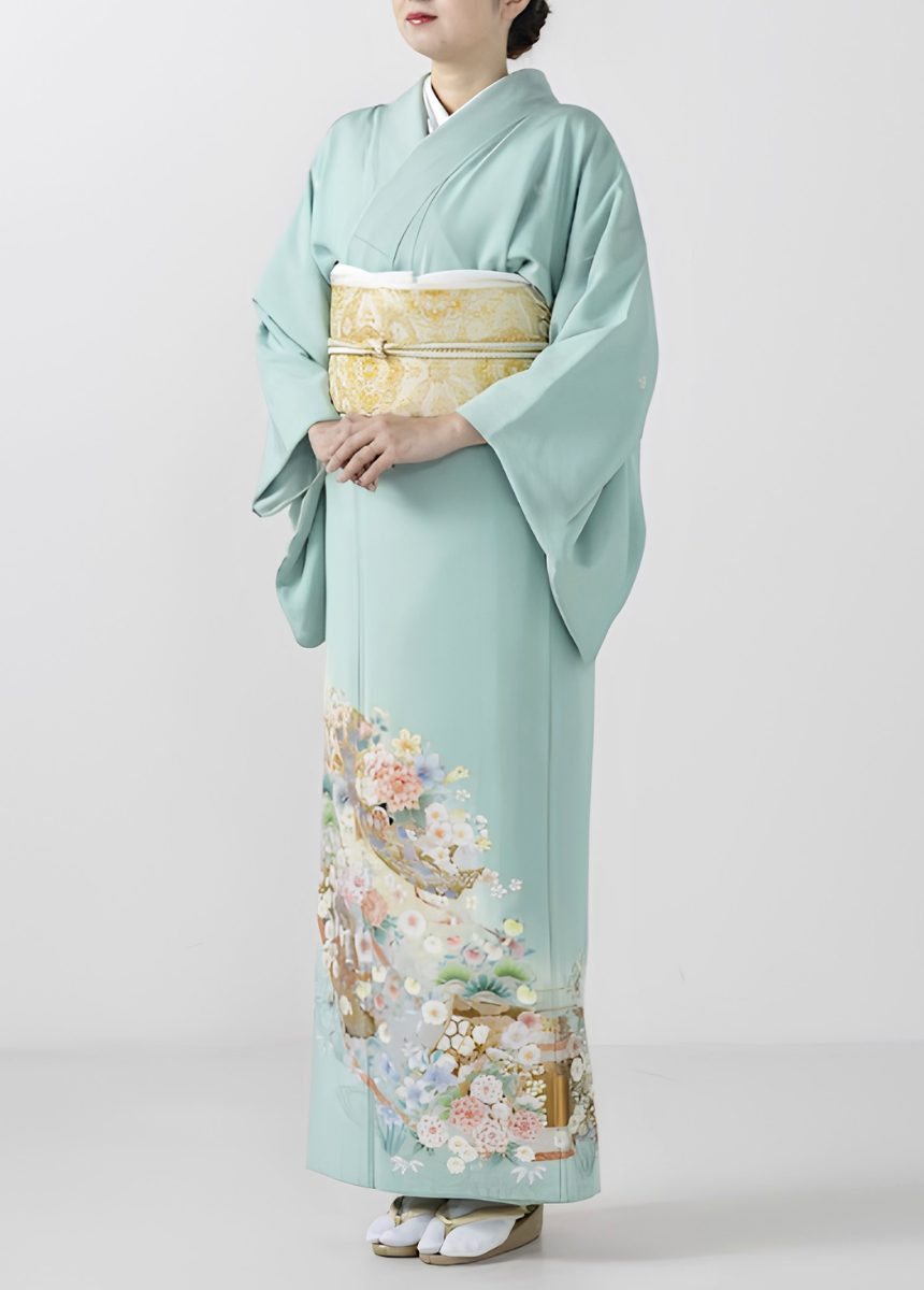 色留袖34　四季花と熨斗